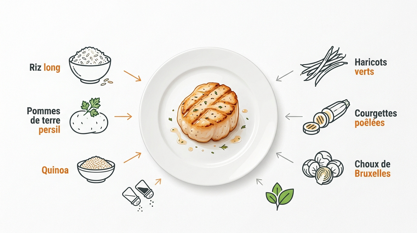 Assiette avec escalope de dinde et légumes